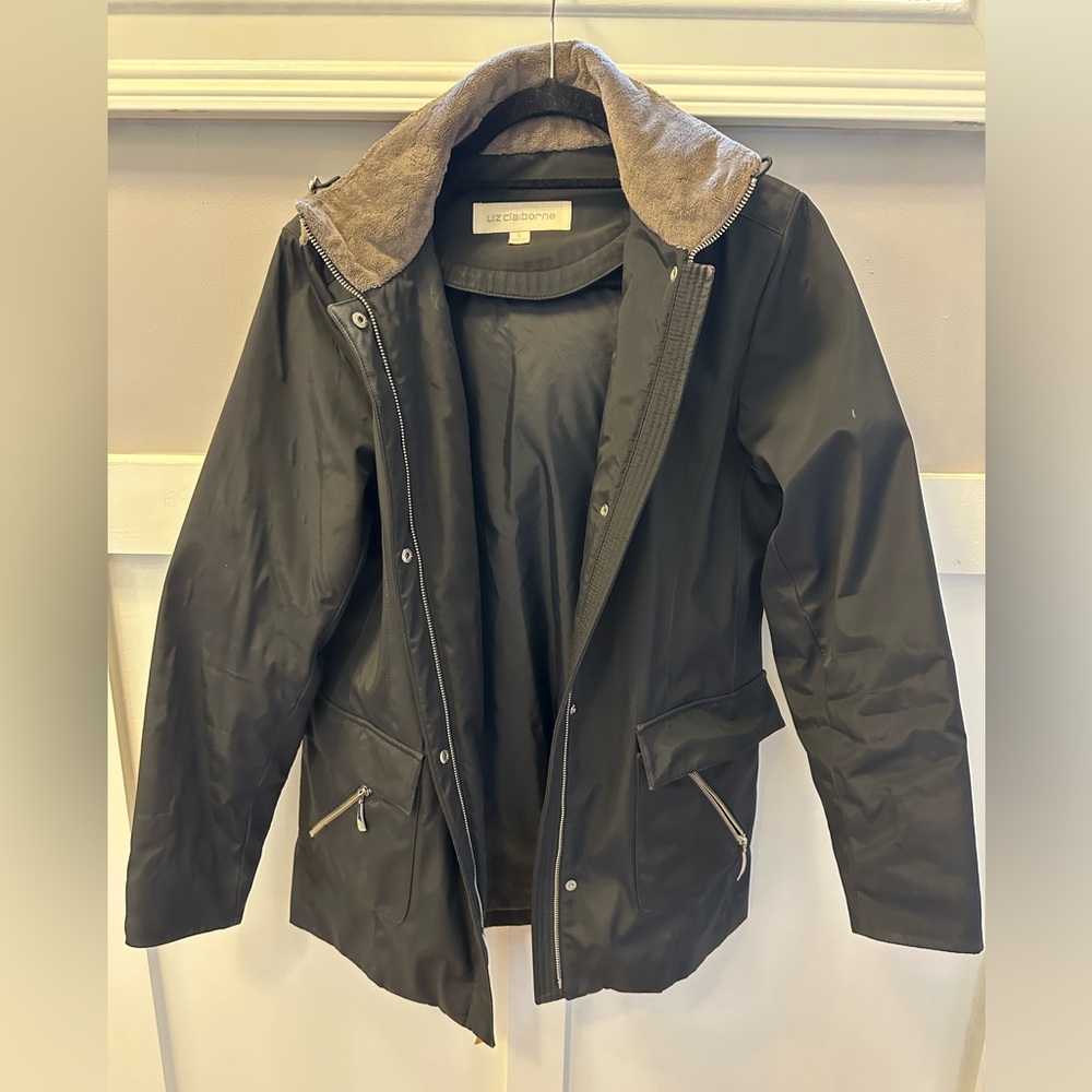 Liz Claiborne size S raincoat with hood